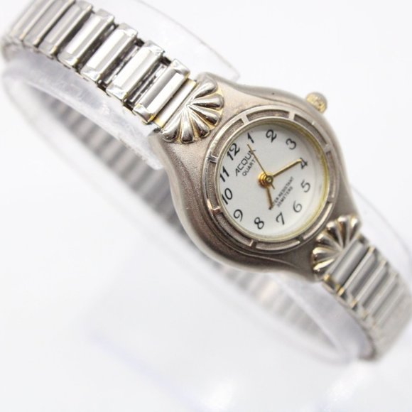 Vintage Acqua Watch Womens Silver Tone Stainless Steel Classic White Quartz Dial - Picture 1 of 8